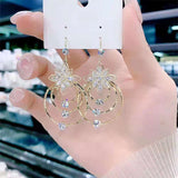 Geometric crystal glass earrings