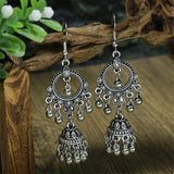Rice bead bell tassel vintage earrings