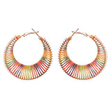 Metal hoop double C earrings