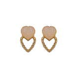 S925 Silver Needle Love Polarized fried dough twist Circle Heart Earrings