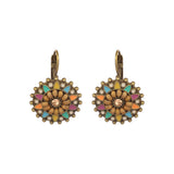 Round flower inlaid Bohemian earrings