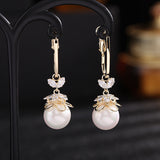 Red Pearl Long Earrings
