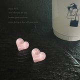 S925 silver needle peach girl lovely multicolor love resin earrings