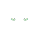 S925 silver needle retro French green love earrings