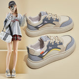 2025  spring little white shoes new Korean version ins female students platform heightening sports board shoes casual street shooting K1225