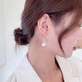 Zircon Fashion Pearl Geometry Earrings