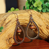 National Geometric Round Wooden Bead Earrings