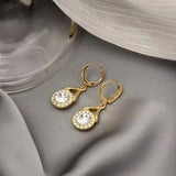 S925 silver needle crystal diamond drop earrings