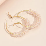 S925 silver needle C-shaped circle diamond zircon earrings