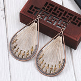 Fashion drop-shaped hand-woven retro earrings