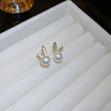 Lovely rabbit pearl earrings