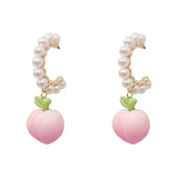 Pearl pink peach earring earrings