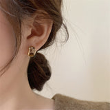 S925 Silver Needle Geometric Simple Leopard Earrings