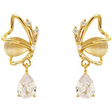 S925 silver needle gentle drop opal earrings