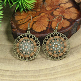 Ethnic fringed shell long earrings