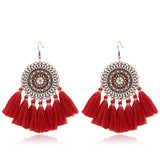 fringed bridal long geometric earrings