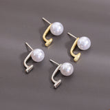 S925 silver needle simple pearl earrings