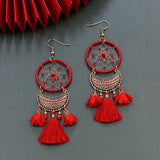 Geometric tassel simple earrings