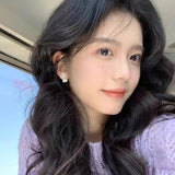 S925 silver needle cream white doll rabbit stereo cartoon earrings