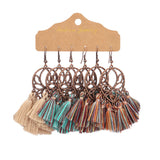 Geometric tassel flower shell earrings