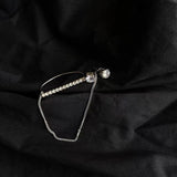 S925 silver needle rectangular chain herringbone earrings
