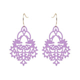 Multi-color leaf-shaped hollow earrings