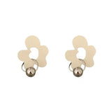 S925 silver needle Japanese white irregular flower pendant earrings