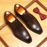 2025 Business casual shoes cowhide men's shoes dress shoes British men's comfortable shoes men's low-top fashion versatile leather shoes men