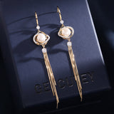 Tassel Earrings female set with zircon Pearl Earrings
