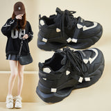 ins Korean version of the new dad shoes girl  spring student sports running casual thick sole height increase FB7703-2