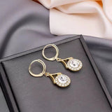 S925 silver needle crystal diamond drop earrings