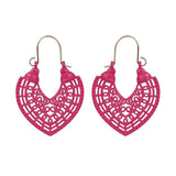 Fashion heart-shaped color hollow earrings