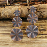 Geometric alloy retro earrings