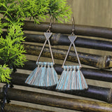 Vintage geometric fringed earrings