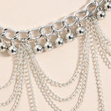 4328 2025 New hot-selling small ball pendant multi-layer wave fringe chain pendulum chain waist chain waist jewelry daily wear