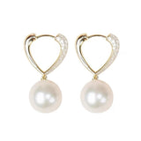 Pearl love earrings