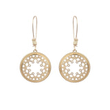 Pearl gold geometric earrings