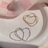 Love S925 Silver Needle Earrings Retro Metal Exaggerated Earrings