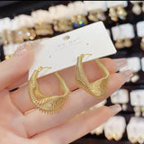 S925 silver needle C-shaped circle diamond zircon earrings