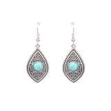 Turquoise earrings with wind flowers and water drops