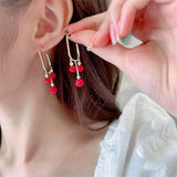 Long full diamond Ball Earrings