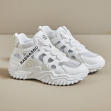 2025  Korean version of the new dad shoes women  summer hollow breathable student sports shoes casual shoes thick sole heightening Z307