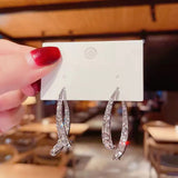 S925 silver needle crossed fishtail earrings