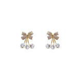 Simple bow knot S925 silver needle earrings