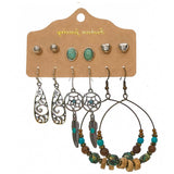 Retro geometric alloy tassel earrings