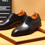 2025 Business casual shoes cowhide men's shoes dress shoes British men's comfortable shoes men's low-top fashion versatile leather shoes men