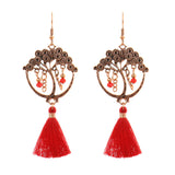 fringed bridal long geometric earrings