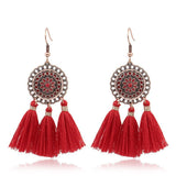 fringed bridal long geometric earrings