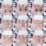 Geometric crystal opal earrings