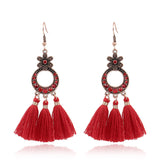 fringed bridal long geometric earrings